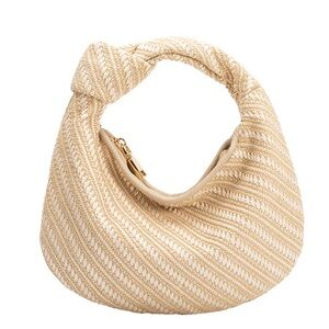 Cher Natural Raffia Small Top Handle Bag